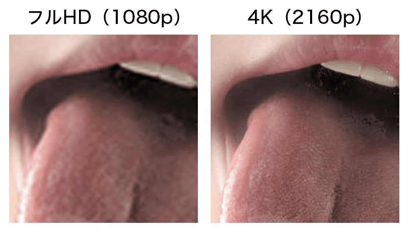 2Kと4Kの比較画像