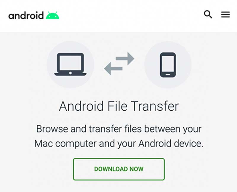 Android File TransferをMACにダウンロード